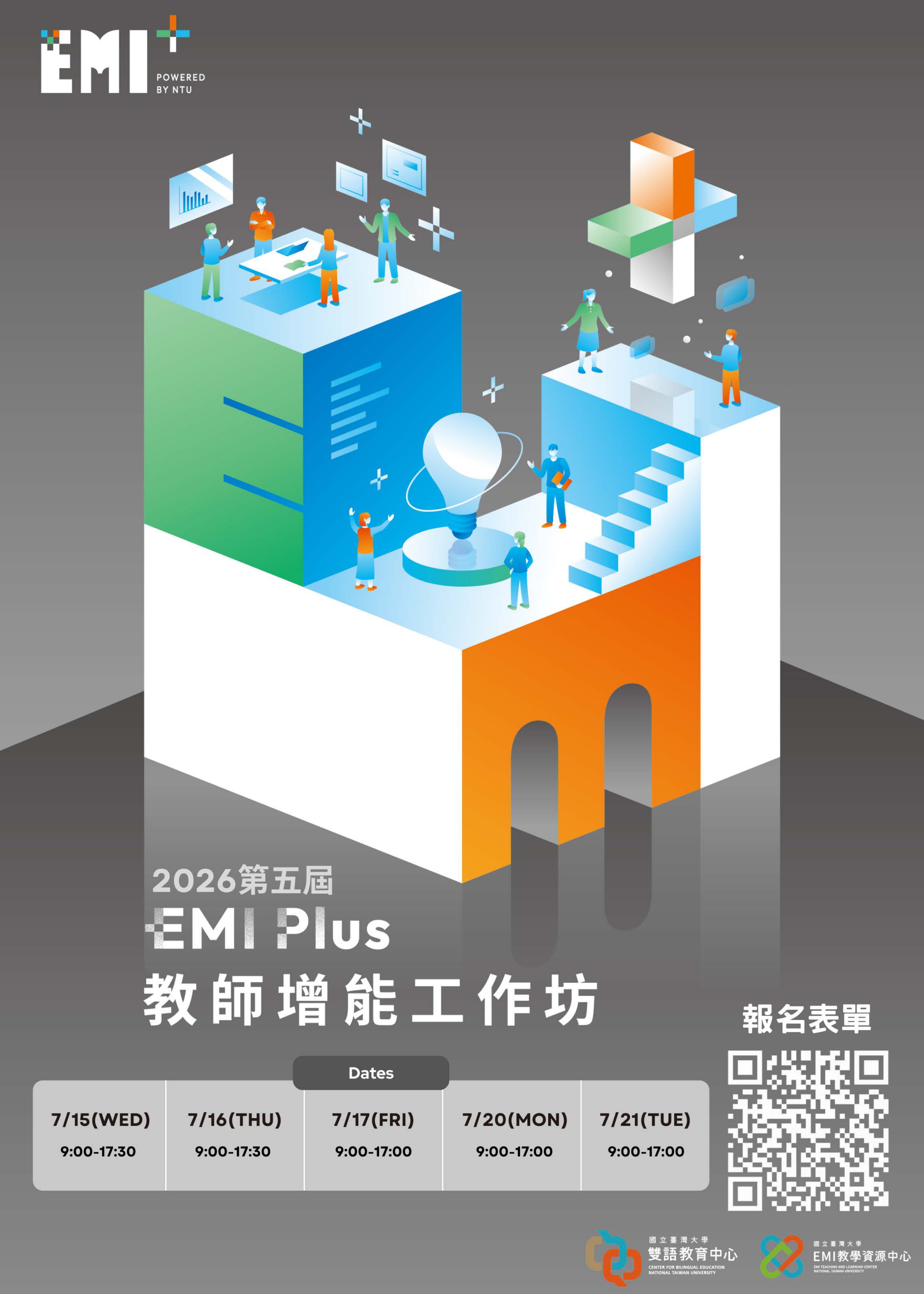 國立臺灣大學EMI教學資源中心辦理第5屆「EMI Plus教師增能工作 坊」