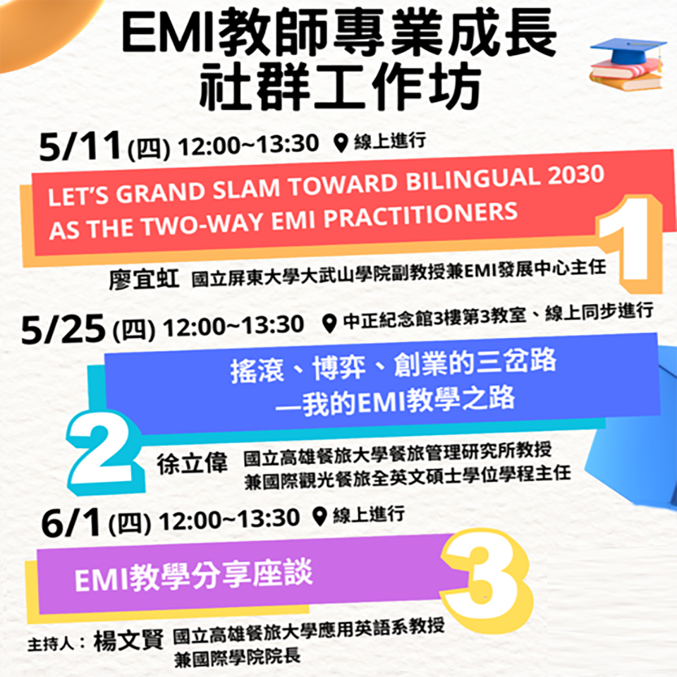 國立臺北商業大學教學發展中心語言學習組成立「EMI教師專業成長社群工作坊」